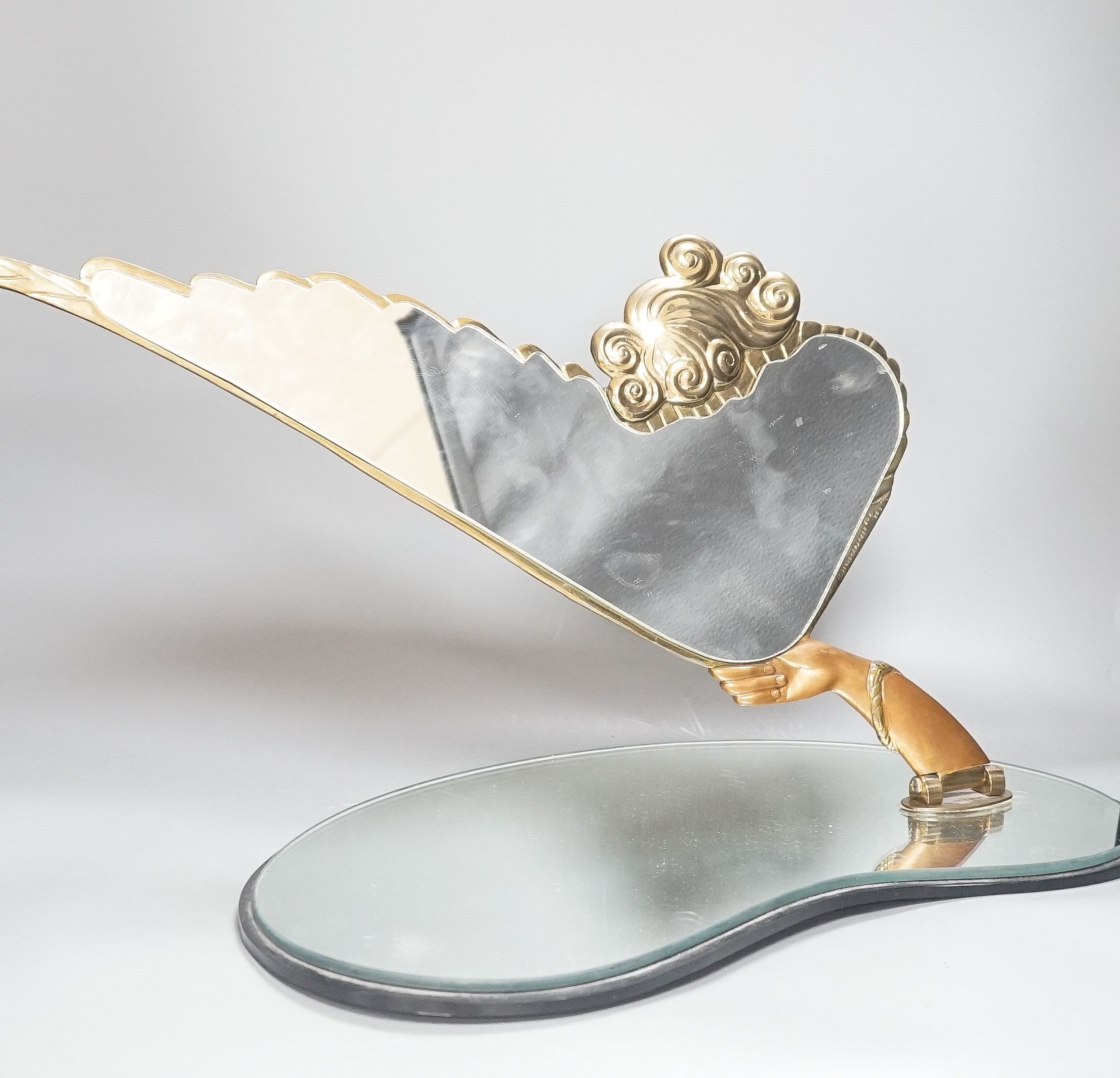 A‘Coquette’ adjustable easel mirror, designed by Erte